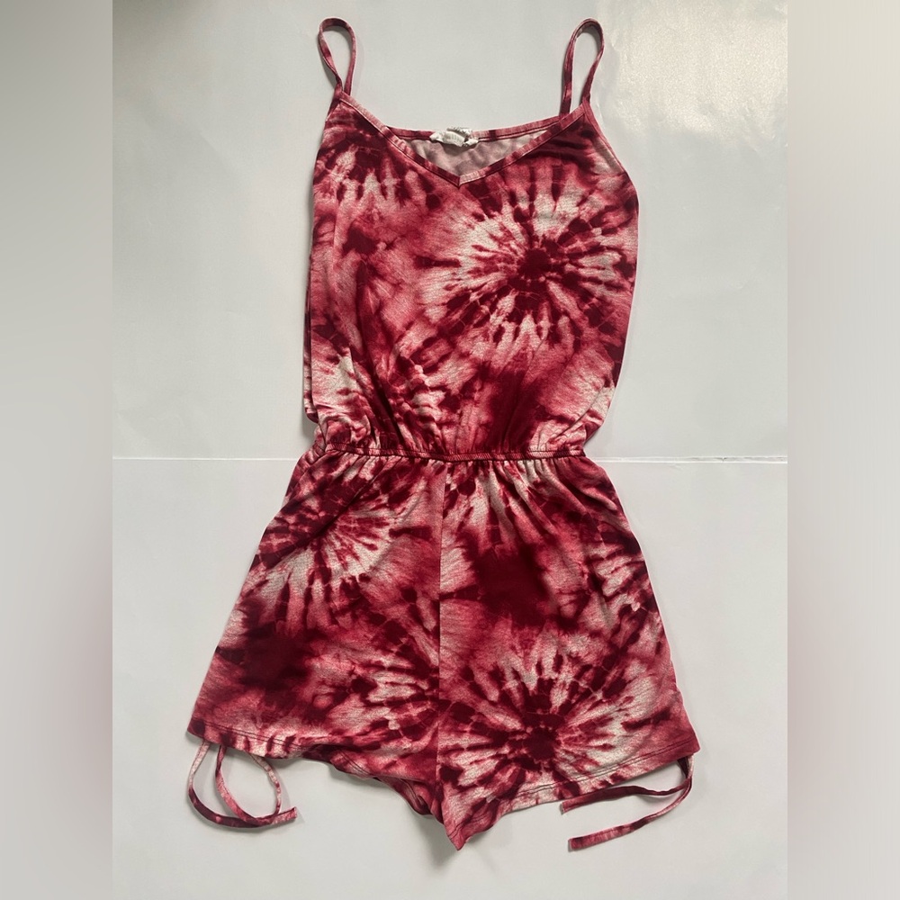 Capella Pink/White Tie Dyed Romper